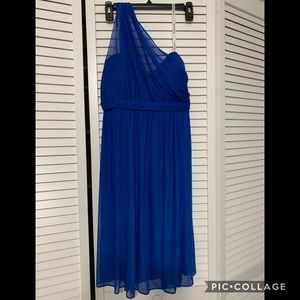 One-Shoulder Blue Dress